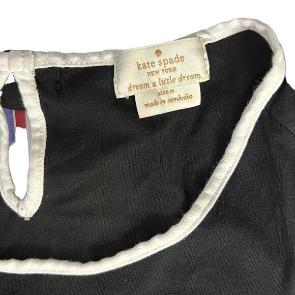 Kate Spade New York Black and White Bow Peplum Swing Top Tank Size  M - Picture 4 of 5